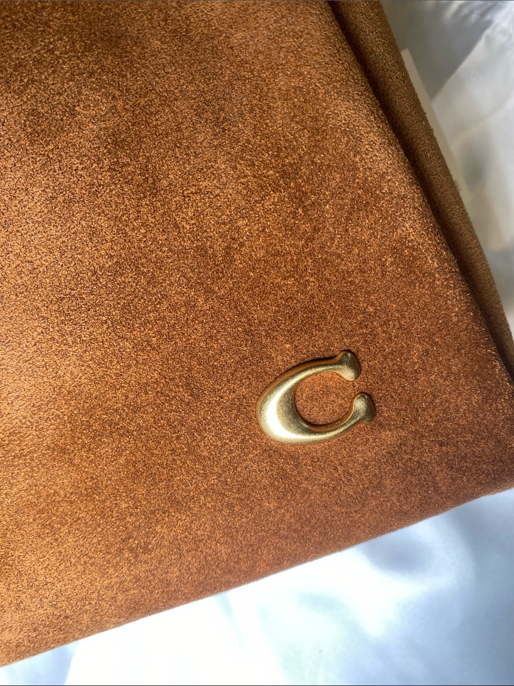 NWT Coach Suede Lola Shoulder Bag in Warm Brown Suede🐻 - Picture 8 of 14